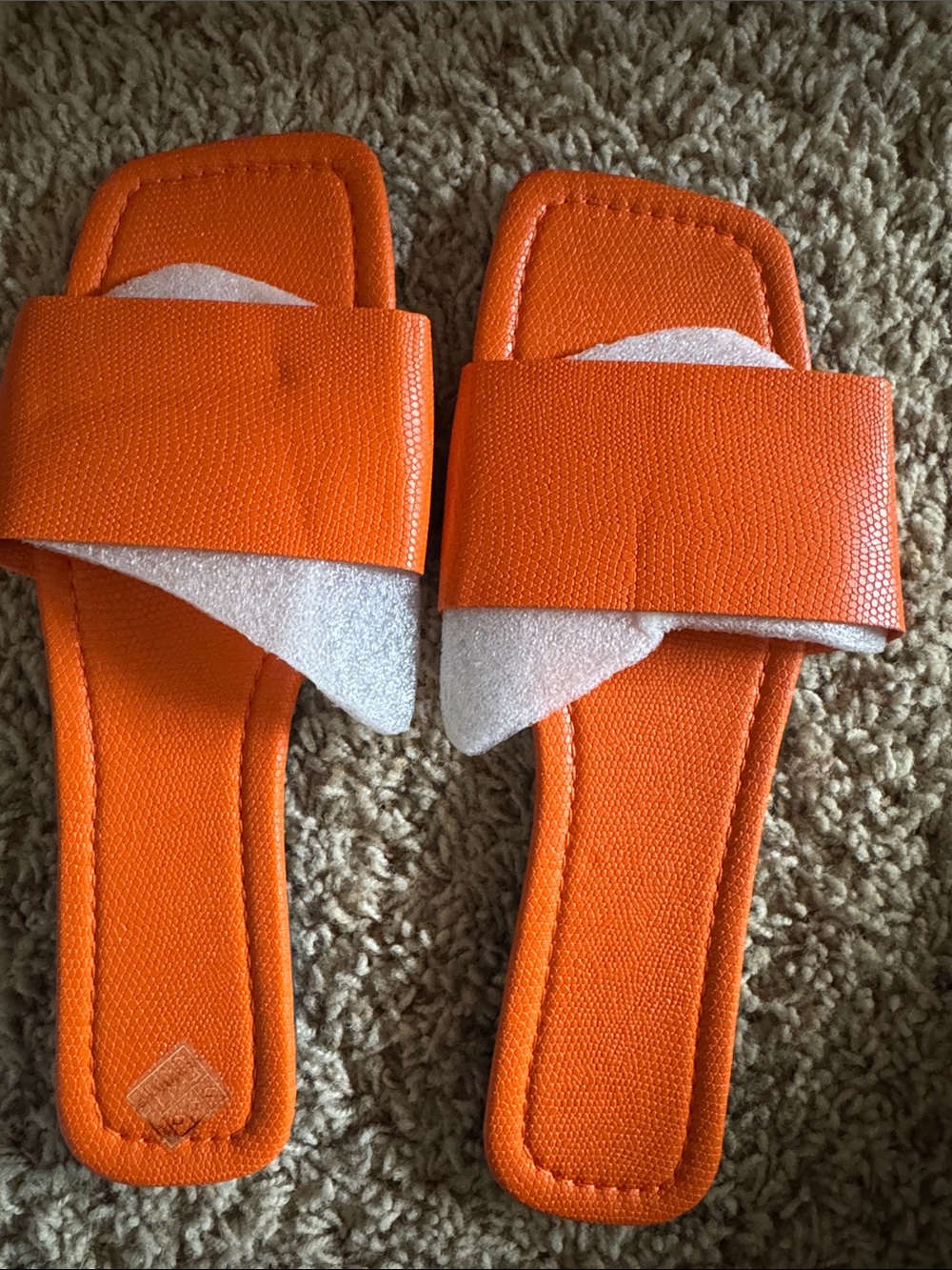 Bright Orange Slide Sandals